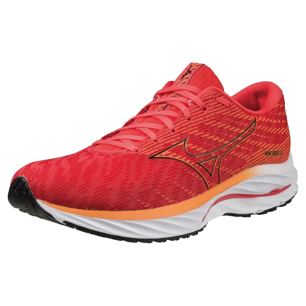 ミズノ（MIZUNO）（メンズ）ランニングシューズ ウエーブライダー26 SW レッド ブラック J1GC220457 スニーカー ジョキング トレーニング 厚底 プレート
