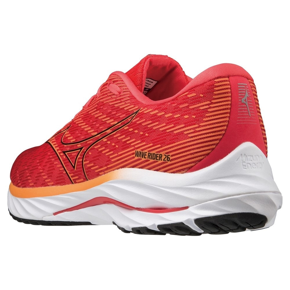 ミズノ（MIZUNO）（メンズ）ランニングシューズ ウエーブライダー26 SW レッド ブラック J1GC220457 スニーカー ジョキング  トレーニング 厚底 プレート