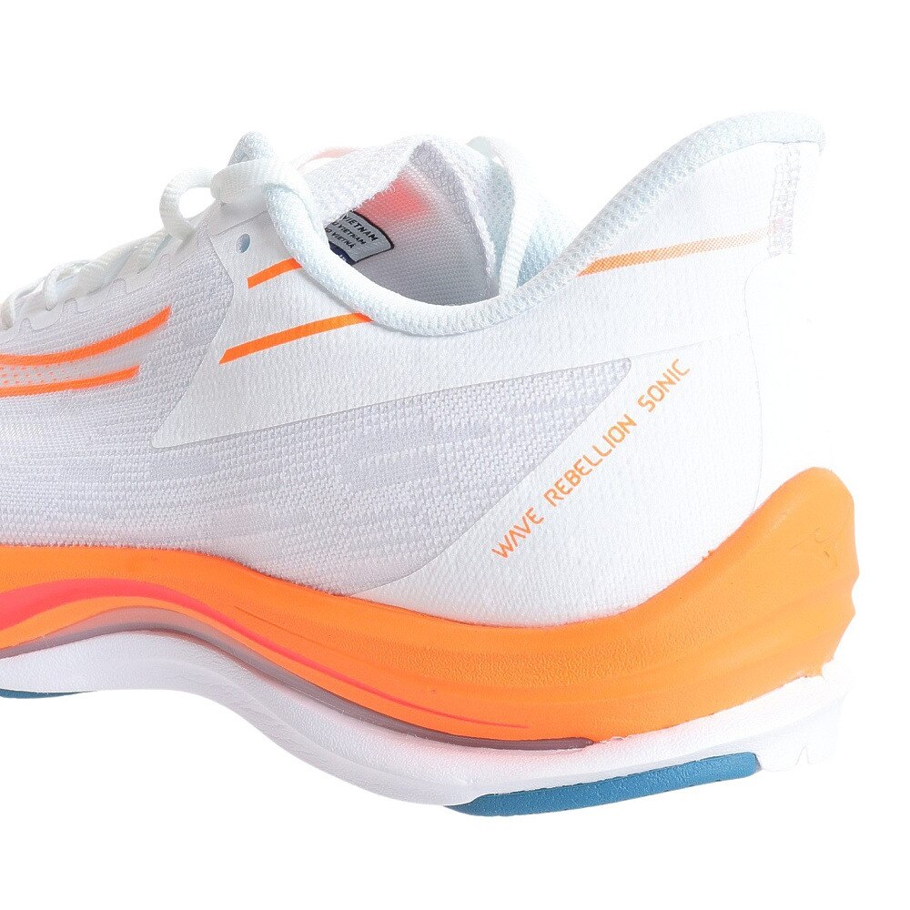 ミズノ（MIZUNO）（メンズ）ランニングシューズ ウエーブリベリオンソニック オレンジ ブラック J1GC233054 スニーカートレーニング ジョギング 部活 マラソン