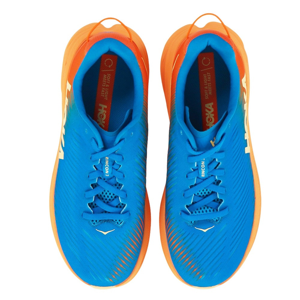 ホカ（HOKA）（メンズ）ランニングシューズ リンコン3 WIDE ブルー オレンジ 1121370-CSVO スニーカー ジョギング マラソン 厚底 軽量 登山道