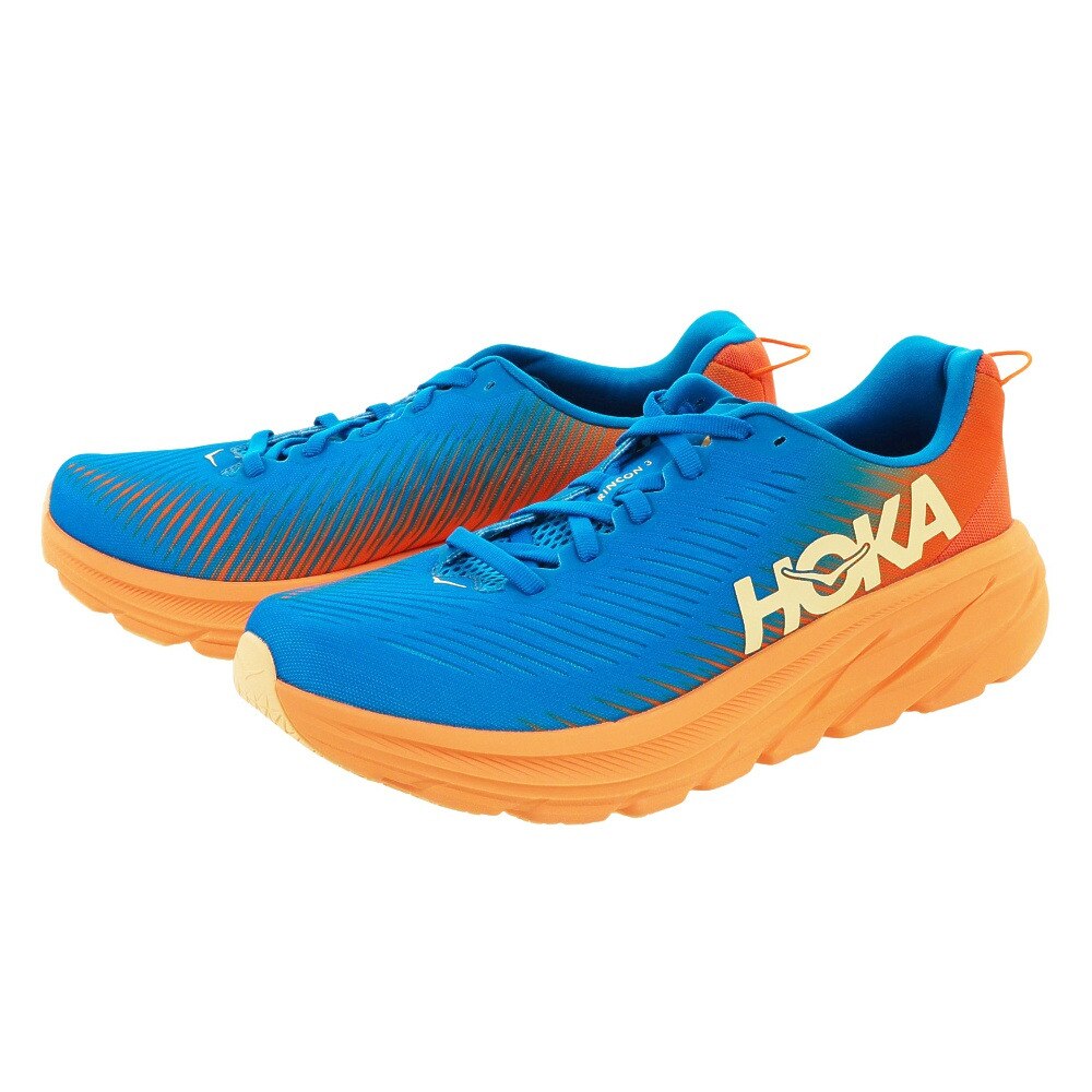 ホカ（HOKA）（メンズ）ランニングシューズ リンコン3 WIDE ブルー オレンジ 1121370-CSVO スニーカー ジョギング マラソン 厚底 軽量 登山道