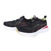 アシックス（ASICS）（メンズ）ランニングシューズ ゲル キュムラス 25 ブラック レッド 1011B621.001 スニーカー ジョギング ウォーキング 軽量 クッション  