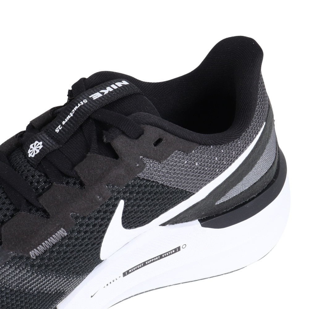 ナイキ（NIKE）（メンズ）ランニングシューズ エア ズーム ストラクチャー 25 ワイド ブラック DZ3488-002 スニーカー ジョギング 安定性 クッション性