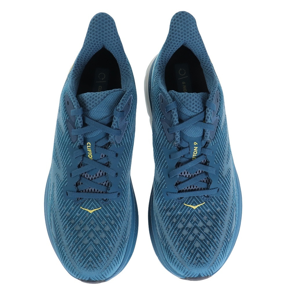 HOKA（メンズ）ランニングシューズ クリフトン9 ブルー 1127895-MOBS スニーカー ジョギング トレーニング 軽量 クッション性