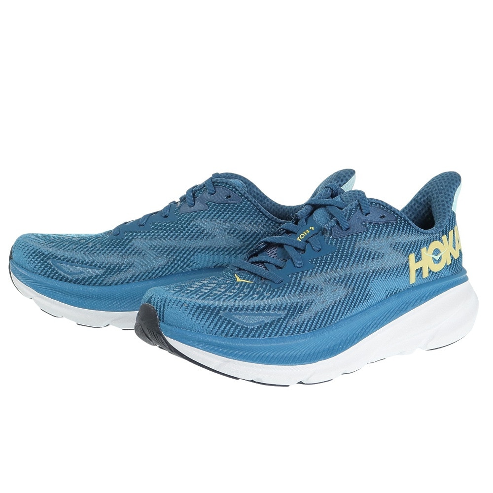 ホカ（HOKA）（メンズ）ランニングシューズ クリフトン9 ブルー D 1127895-MOBS スニーカー ジョギング トレーニング 軽量 クッション性