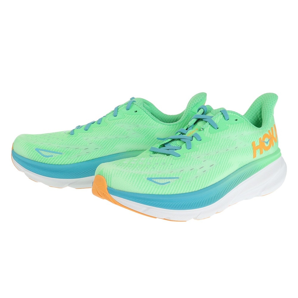 ホカ（HOKA）（メンズ）ランニングシューズ クリフトン9 ワイド ライトグリーン 1132210-ZLGL スニーカー ジョギング トレーニング 軽量 クッション性