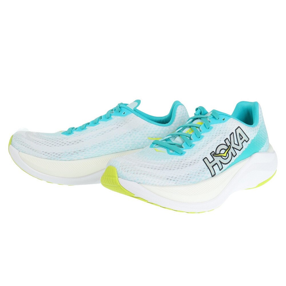 ホカ（HOKA）（メンズ）ランニングシューズ マッハX ホワイト グリーン 1141450-WBGL スニーカー ジョギング トレーニング プレート 反発性