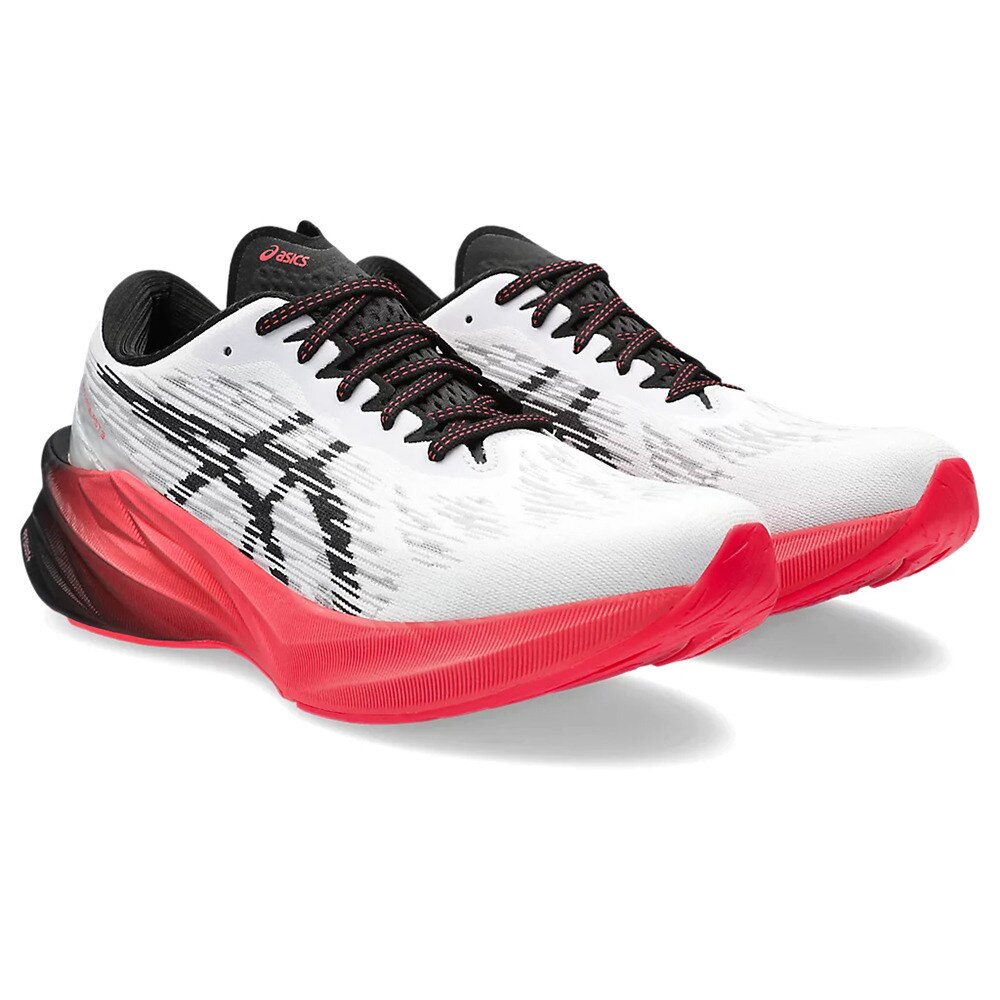 アシックス（ASICS）（メンズ）ランニングシューズ ノヴァブラスト 3 ホワイト ブラック 1011B458.104 スニーカー スポーツ ジョギング クッション性 反発性