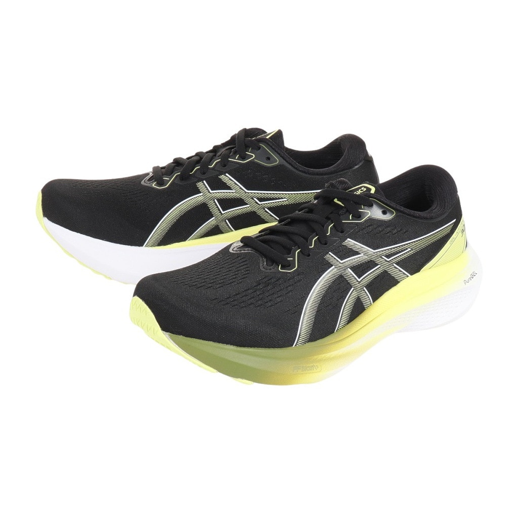 アシックス（ASICS）（メンズ）ランニング シューズ ゲル カヤノ 30 EXWIDE ブラック イエロー 1011B690.003 スニーカー ジョグ マラソン 安定性 クッション性