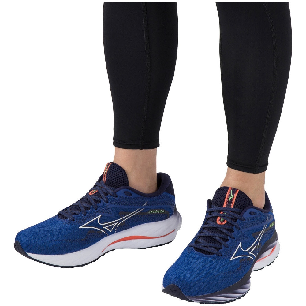 ミズノ（MIZUNO）（メンズ）ランニング シューズ ウェーブ ライダー 27 SW ブルー J1GC230405 スニーカー ジョギング クッション性 安定性 反発性