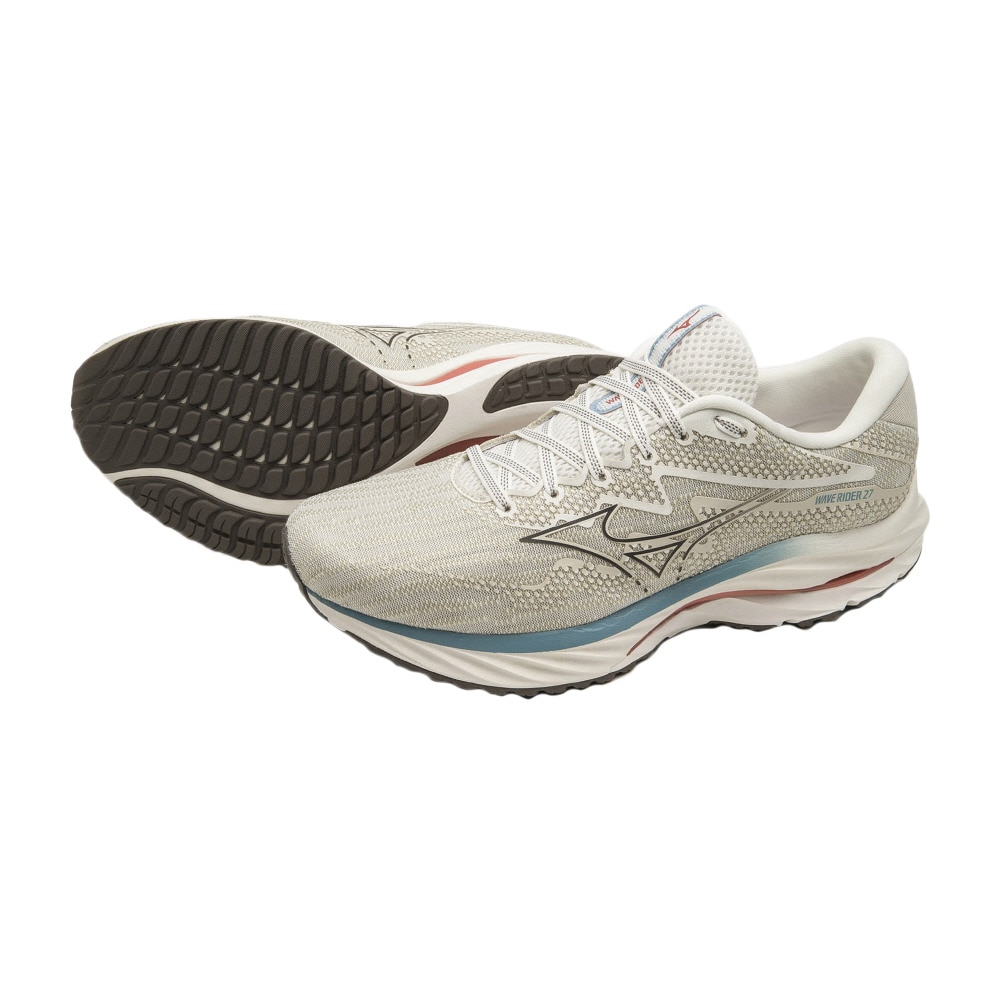 ミズノ（MIZUNO）（メンズ）ランニング シューズ ウェーブ ライダー 27 SW ホワイト J1GC230406 スニーカー ジョギング クッション性 安定性 反発性