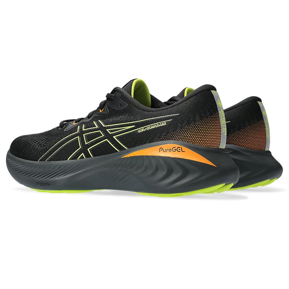 アシックス（ASICS）（メンズ）ランニング シューズ ゲル キュムラス 25 GTX ブラック グリーン 1011B683.001 スニーカー ジョギング トレーニング 防水 