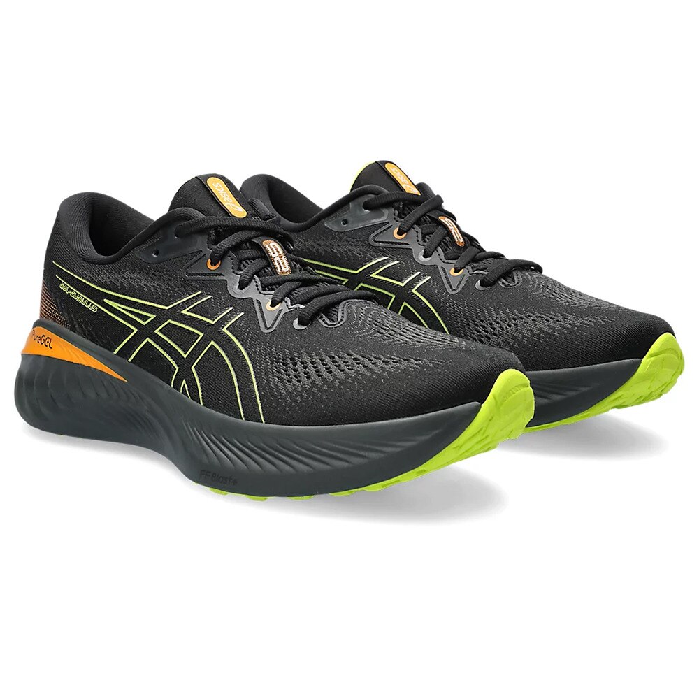 アシックス（ASICS）（メンズ）ランニング シューズ ゲル キュムラス 25 GTX ブラック グリーン 1011B683.001 スニーカー ジョギング トレーニング 防水 