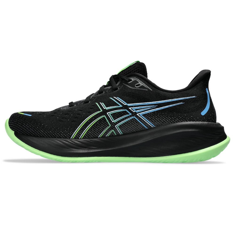 アシックス（ASICS）（メンズ）ランニングシューズ ゲル キュムラス26 ブラック グリーン 1011B792.001 スニーカー ジョギング クッション性