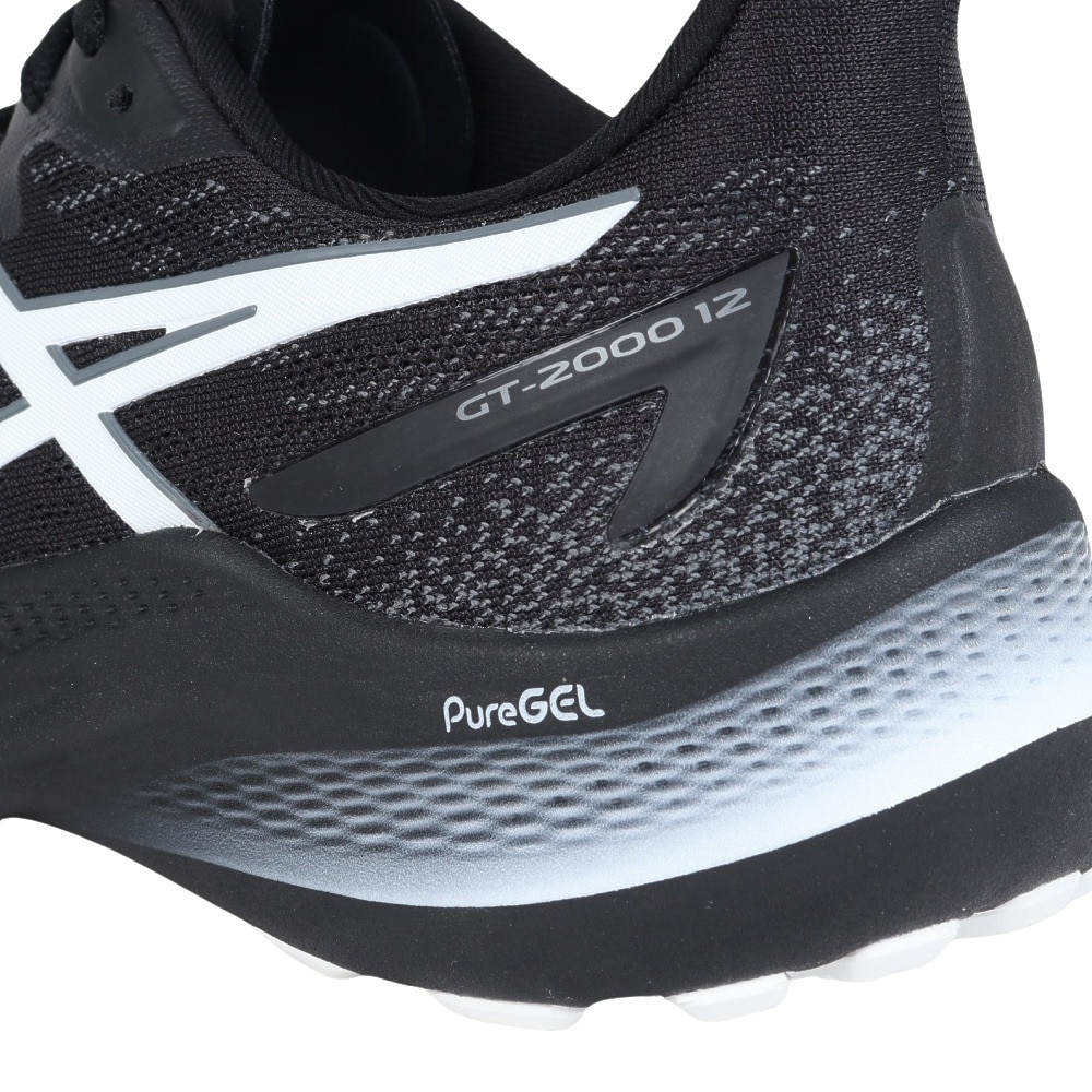 アシックス（ASICS）（メンズ）ランニングシューズ GT-2000 12 ブラック 1011B691.006 スニーカー ジョギング ウォーキング トレーニング 安定性 軽量
