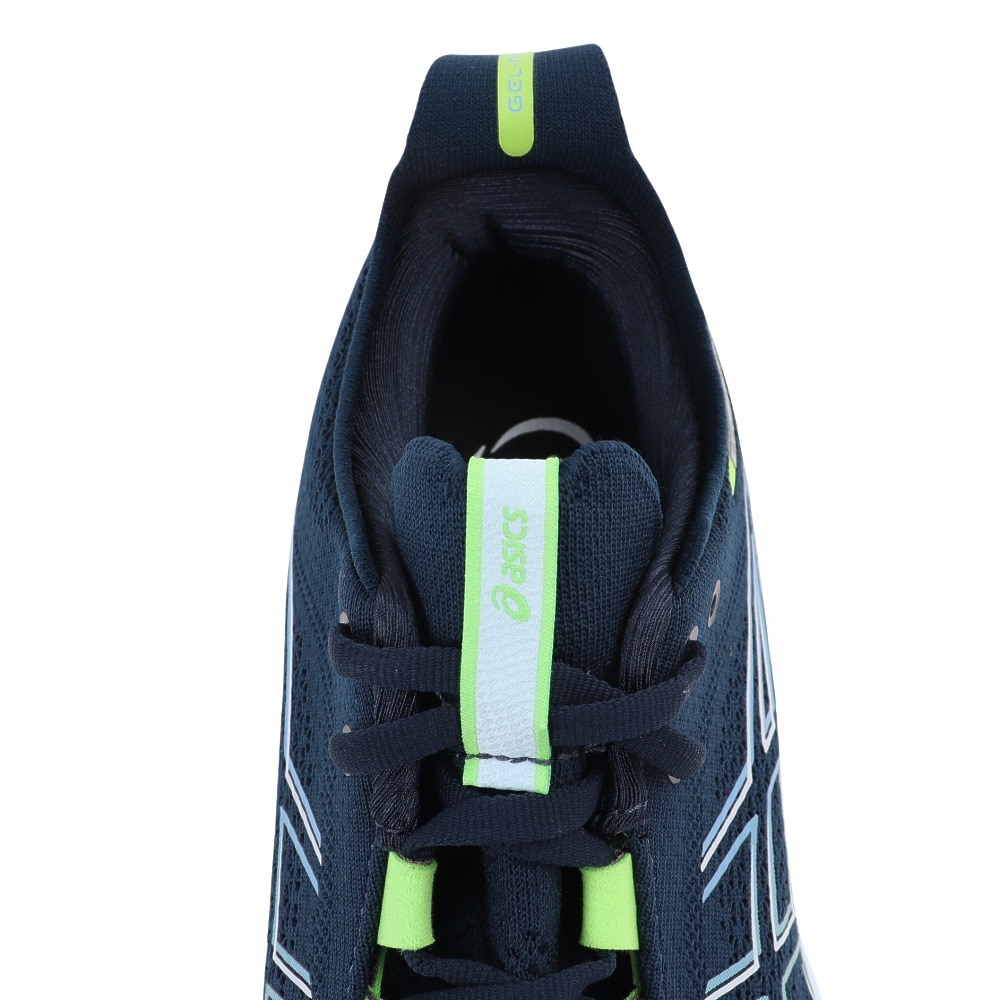 アシックス（ASICS）（メンズ）ランニングシューズ ゲルニンバス26 ネイビー グリーン 1011B794.400 スニーカー ジョグ トレーニング 軽量 クッション性 厚底