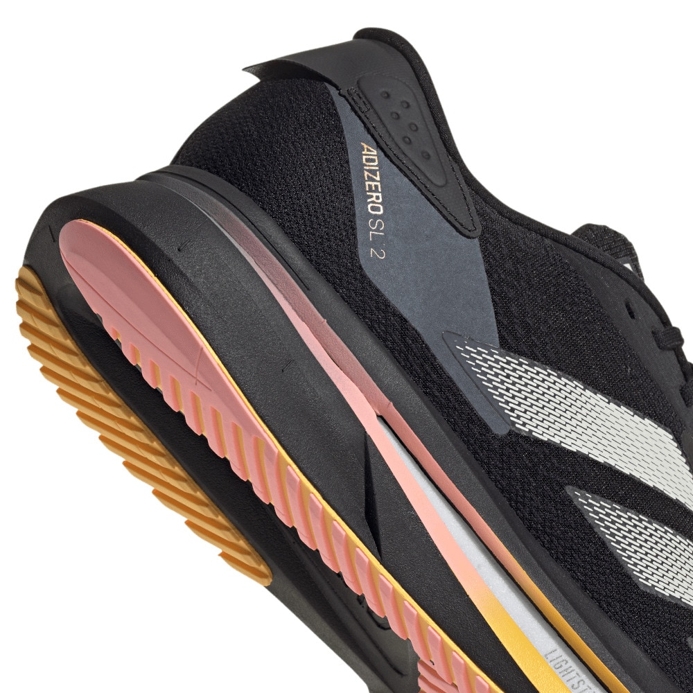 アディダス（adidas）（メンズ）ランニングシューズ アディゼロ SL2 ブラック IF1157 スニーカー ジョギング クッション性 軽量 部活 マラソン