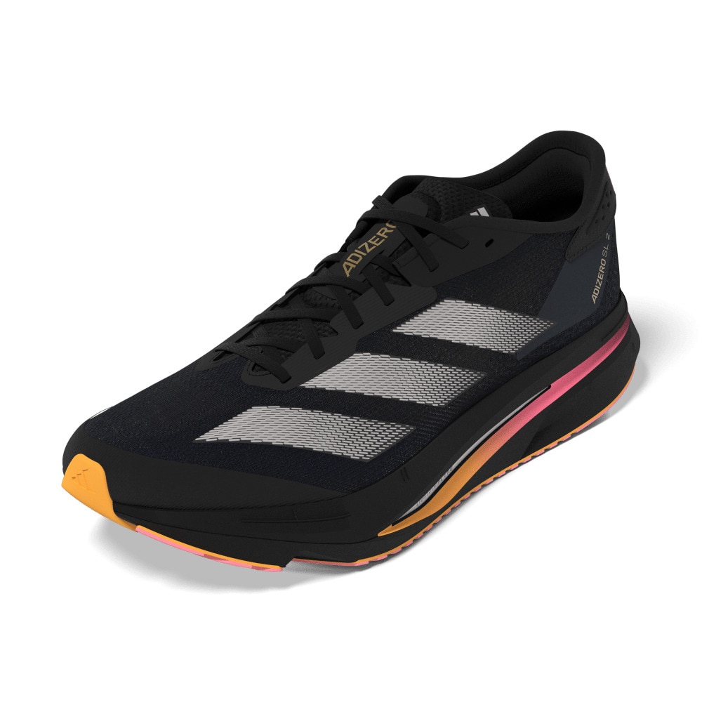 アディダス（adidas）（メンズ）ランニングシューズ アディゼロ SL2 ブラック IF1157 スニーカー ジョギング クッション性 軽量 部活 マラソン