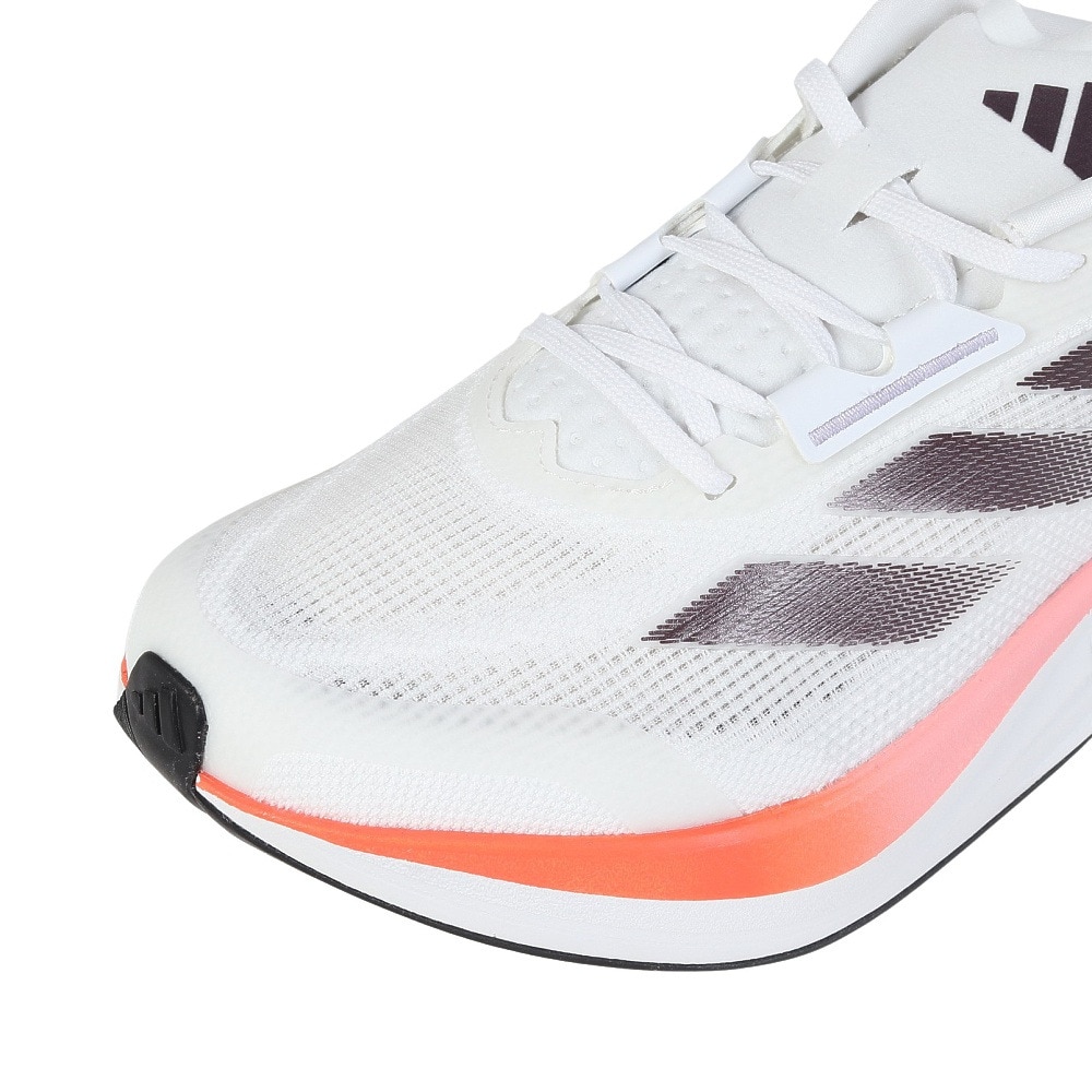 アディダス（adidas）（メンズ）ランニングシューズ アディゼロデュラモスピード ホワイト IF1205 スニーカー ジョギング 安定性 軽量 反発力 通気性