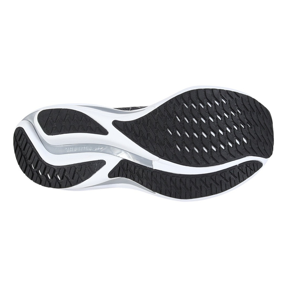 ミズノ（MIZUNO）（メンズ）ランニングシューズ ウエーブライダー28 ブラック シルバー J1GC240302 スニーカー ジョギング トレーニング