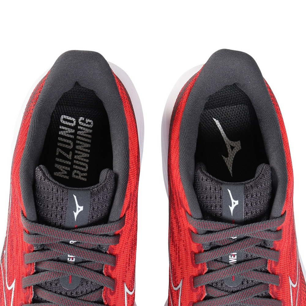 ミズノ（MIZUNO）（メンズ）ランニングシューズ ウエーブライダー28SW レッド グレー J1GC240407 スニーカー ジョギング トレーニング