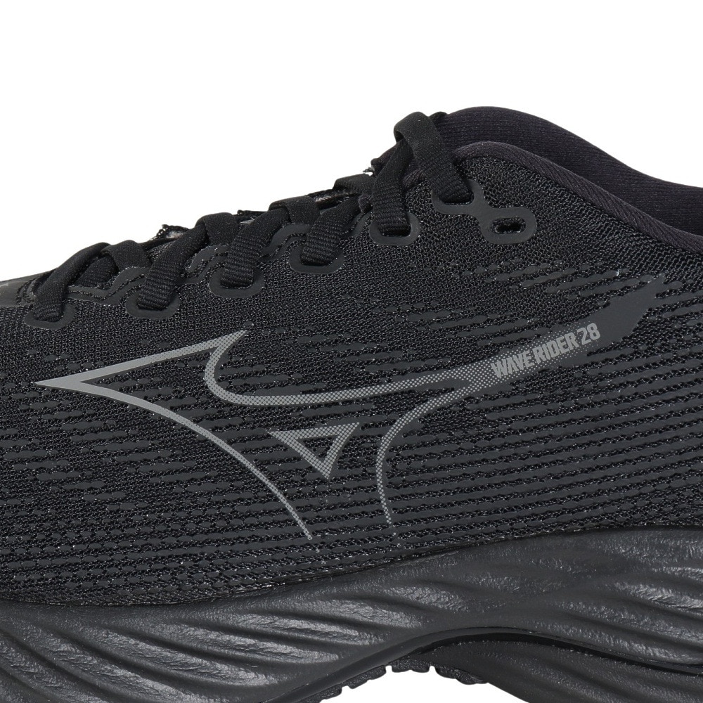 ミズノ（MIZUNO）（メンズ、レディース）ランニングシューズ ウエーブライダー28SW ブラック グレー J1GC246503 スニーカー ジョギング 