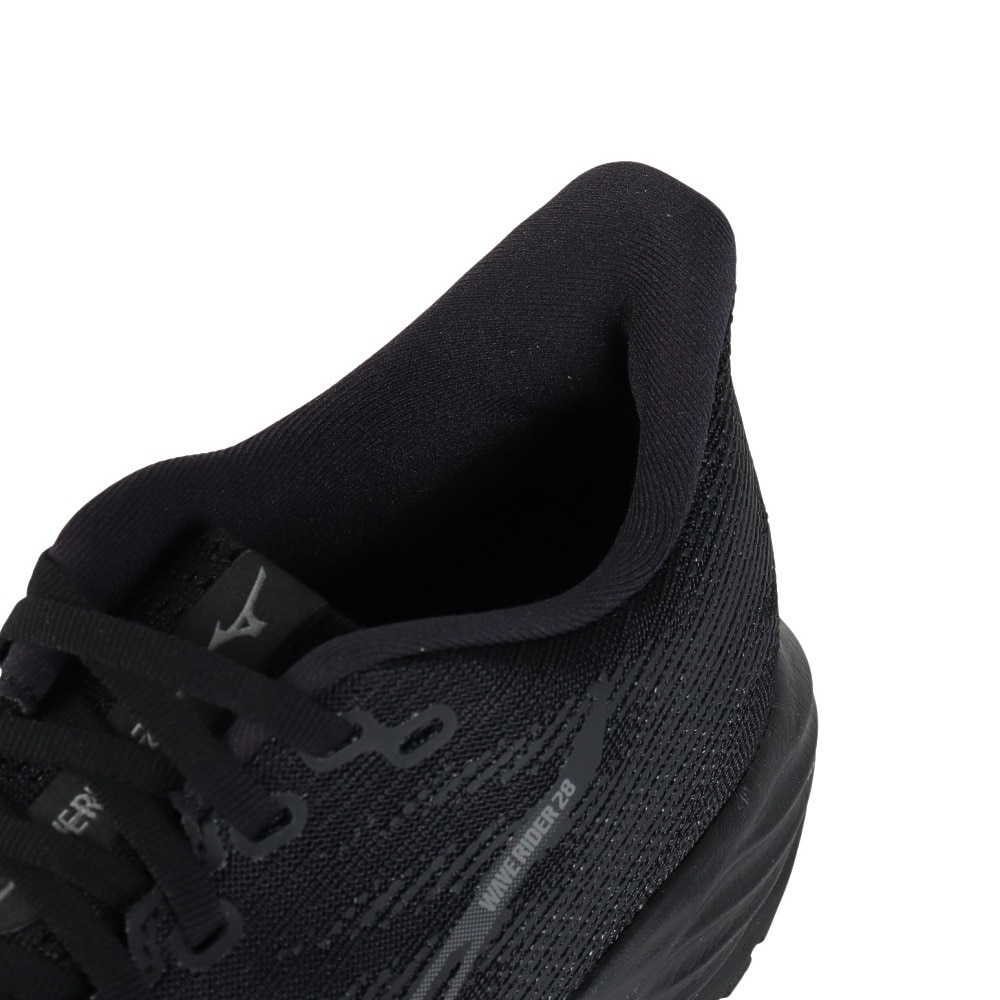 ミズノ（MIZUNO）（メンズ、レディース）ランニングシューズ ウエーブライダー28SW ブラック グレー J1GC246503 スニーカー ジョギング 