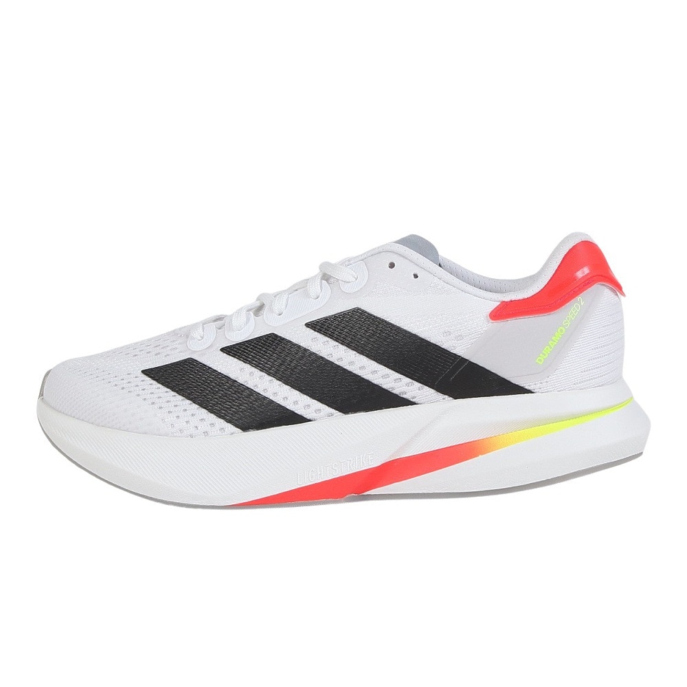 アディダス（adidas）（メンズ）ランニングシューズ アディゼロ デュラモ スピード 2 ホワイト IF9393 スニーカー ジョギング 軽量 反発力 リサイクル