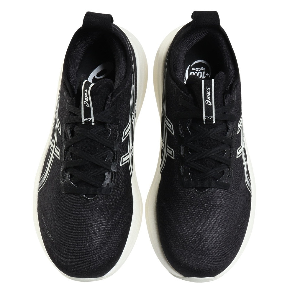 アシックス（ASICS）（メンズ）ランニングシューズ ゲルニンバス27 EXWIDE ブラック グレー 1011B957.002 スニーカー クッション 幅広