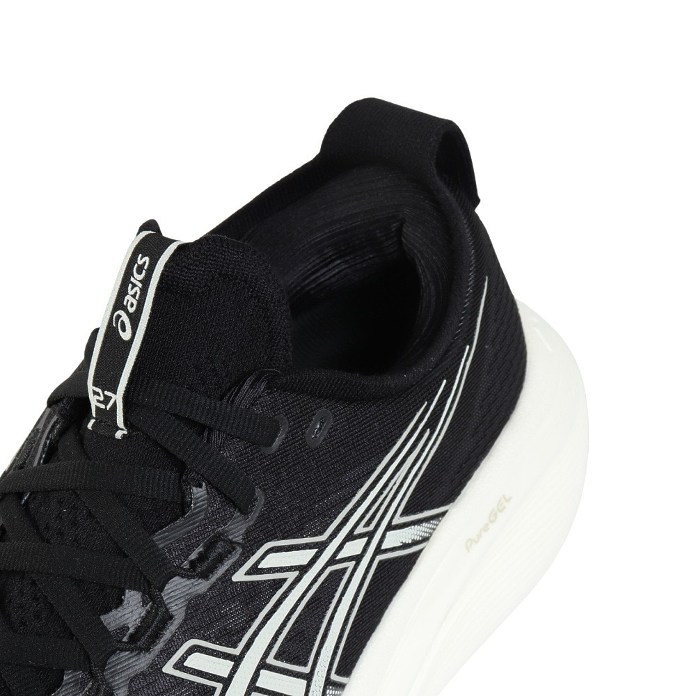アシックス（ASICS）（メンズ）ランニングシューズ ゲルニンバス27 EXWIDE ブラック グレー 1011B957.002 スニーカー クッション 幅広