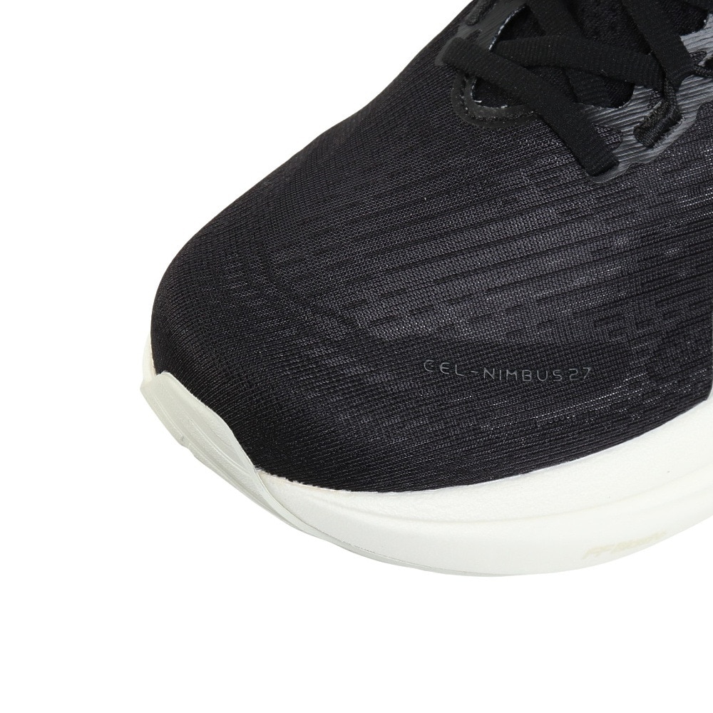 アシックス（ASICS）（メンズ）ランニングシューズ ゲルニンバス27 EXWIDE ブラック グレー 1011B957.002 スニーカー クッション 幅広
