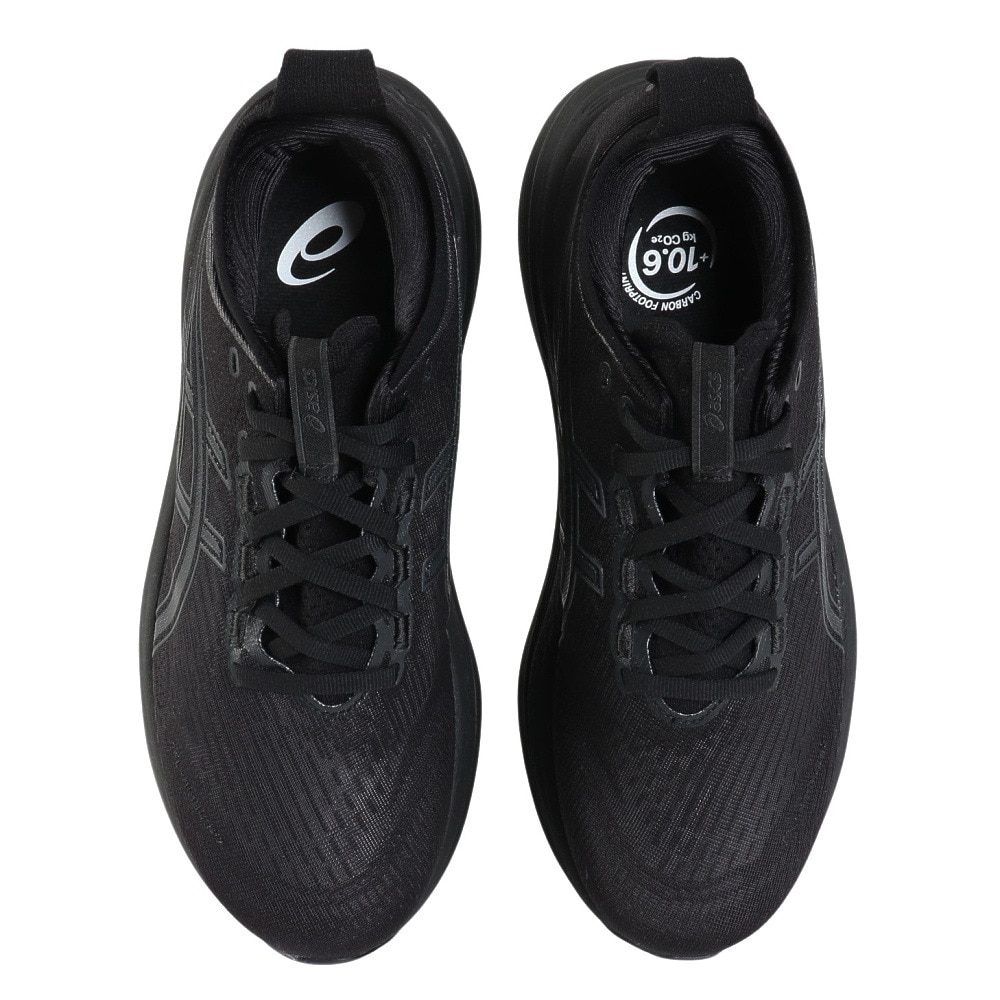 アシックス（ASICS）（メンズ）ランニングシューズ ゲルニンバス27 ブラック グレー 1011B958.001 スニーカー クッション GEL-NIMBUS 27