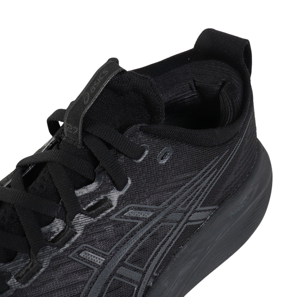 アシックス（ASICS）（メンズ）ランニングシューズ ゲルニンバス27 ブラック グレー 1011B958.001 スニーカー クッション GEL-NIMBUS 27