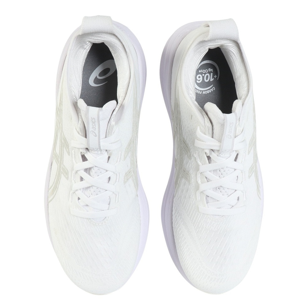 アシックス（ASICS）（メンズ）ランニングシューズ ゲルニンバス27 ホワイト グレー 1011B958.100 スニーカー クッション GEL-NIMBUS 27