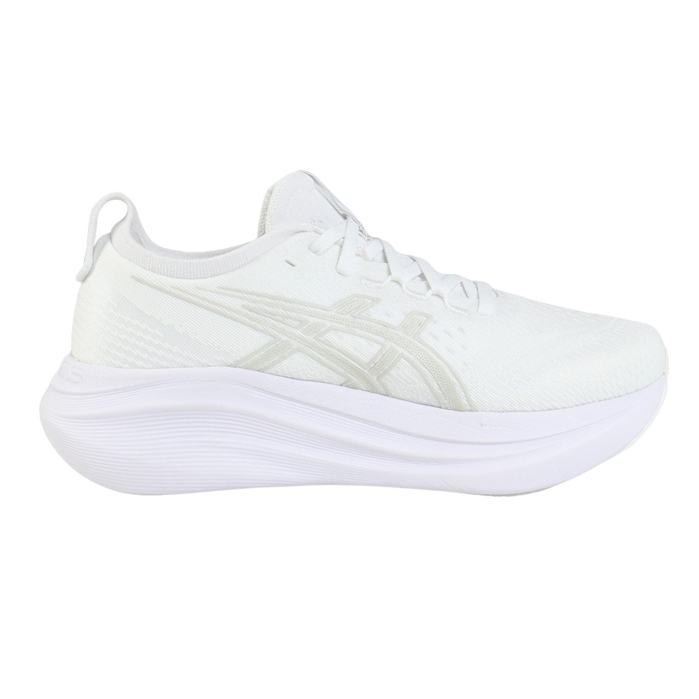 アシックス（ASICS）（メンズ）ランニングシューズ ゲルニンバス27 ホワイト グレー 1011B958.100 スニーカー クッション GEL-NIMBUS 27
