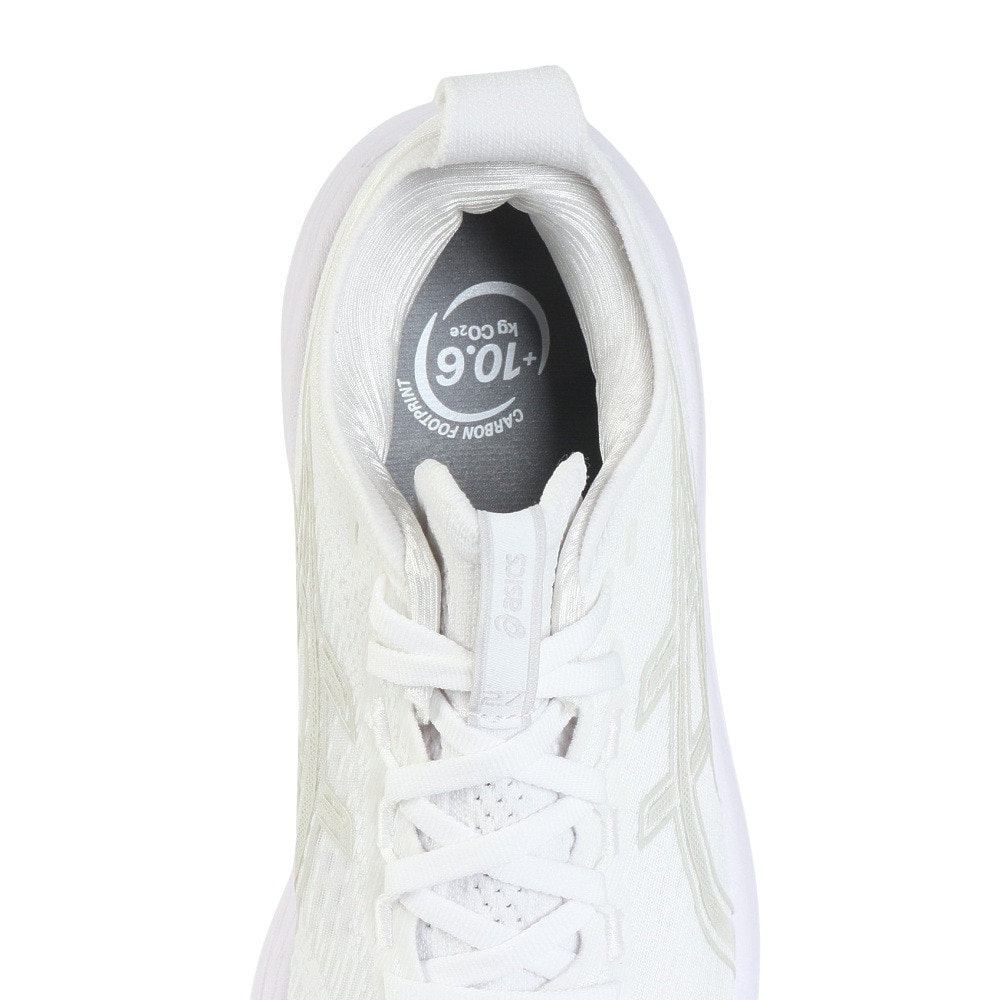 アシックス（ASICS）（メンズ）ランニングシューズ ゲルニンバス27 ホワイト グレー 1011B958.100 スニーカー クッション GEL-NIMBUS 27