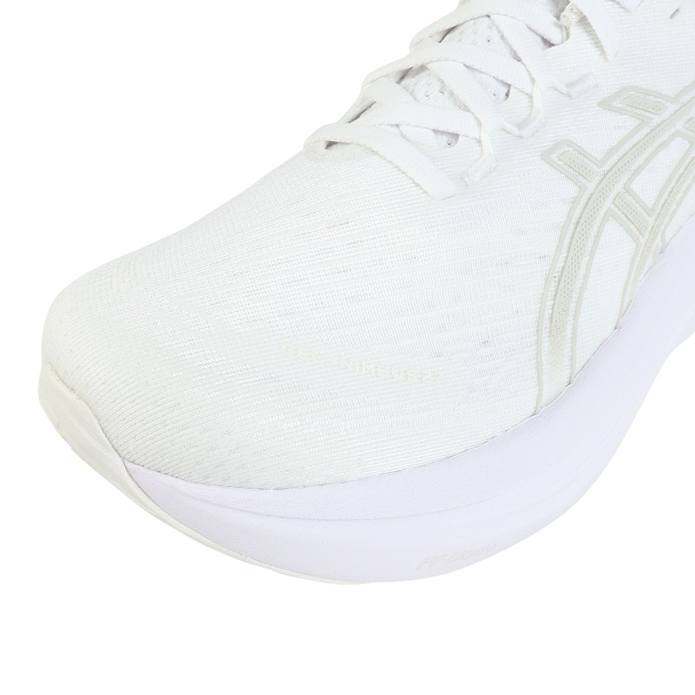 アシックス（ASICS）（メンズ）ランニングシューズ ゲルニンバス27 ホワイト グレー 1011B958.100 スニーカー クッション GEL-NIMBUS 27