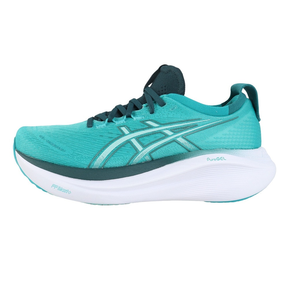 アシックス（ASICS）（メンズ）ランニングシューズ ゲルニンバス27 ターコイズ 1011B958.400 スニーカー クッション 快適 GEL-NIMBUS 27