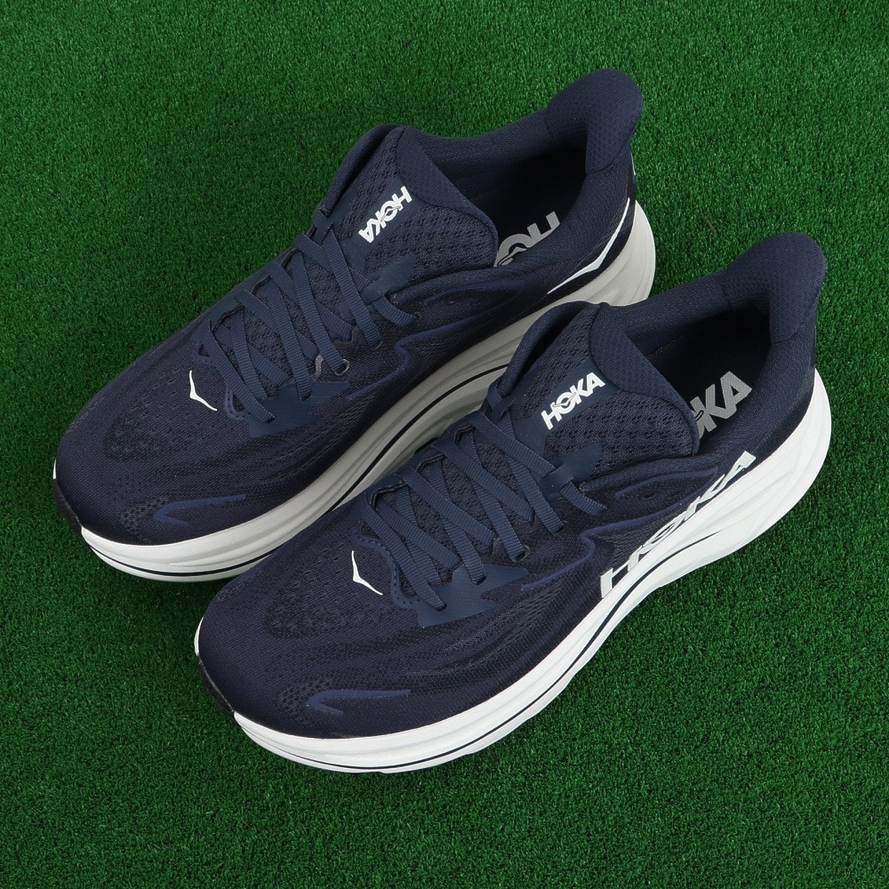 ホカ（HOKA）（メンズ）ランニングシューズ ジョギングシューズ クリフトン 10 ネイビー 1162030-NWT スニーカー ラン ウォーク 超軽量 クッション性 通気性 