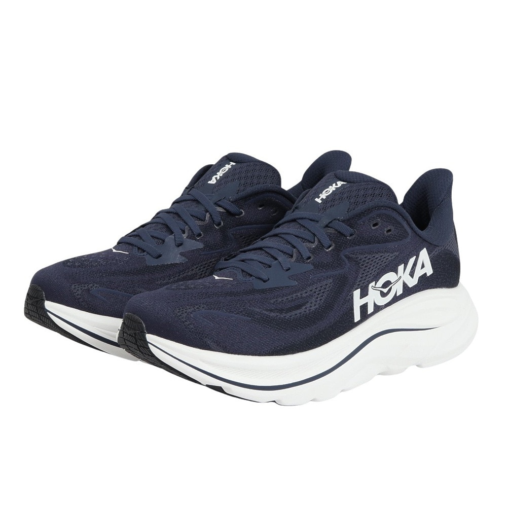 ホカ（HOKA）（メンズ）ランニングシューズ ジョギングシューズ クリフトン 10 ネイビー 1162030-NWT スニーカー ラン ウォーク 超軽量 クッション性 通気性 