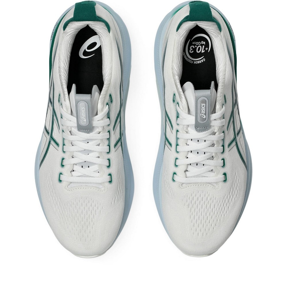 アシックス（ASICS）（メンズ）ランニングシューズ ジョギングシューズ ゲルカヤノ 32 ホワイト グリーン 1011C052.102 スニーカー