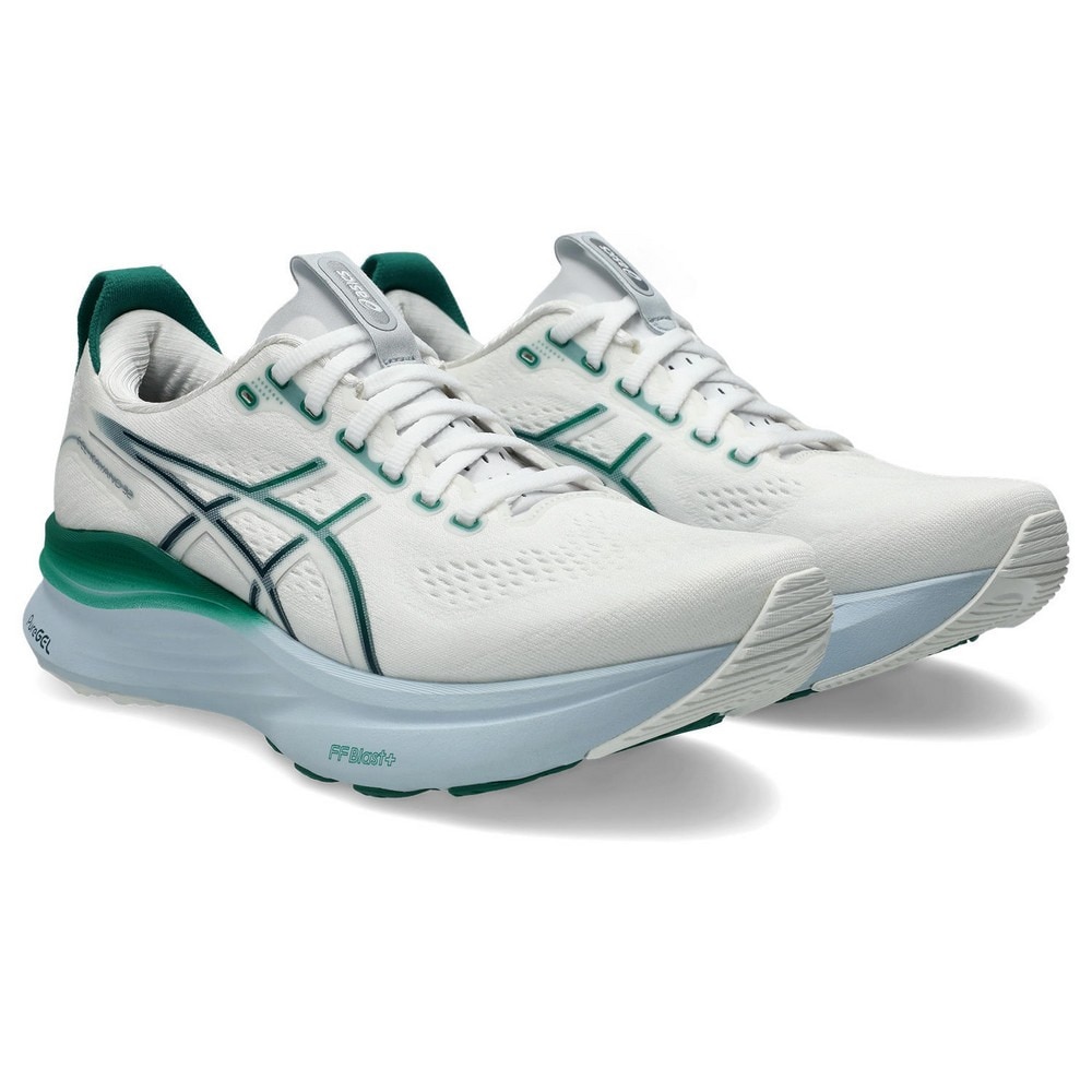 アシックス（ASICS）（メンズ）ランニングシューズ ジョギングシューズ ゲルカヤノ 32 ホワイト グリーン 1011C052.102 スニーカー