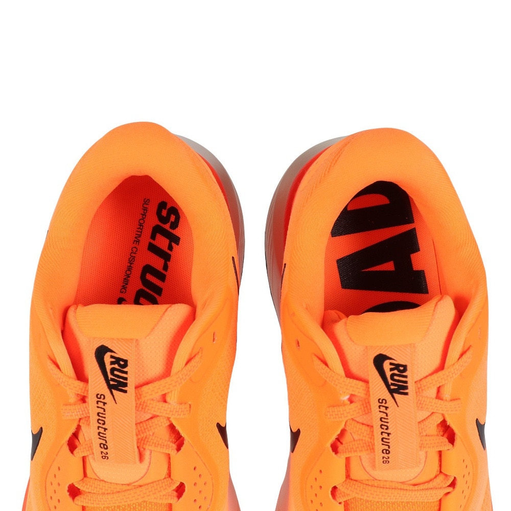 ナイキ（NIKE）（メンズ）ランニングシューズ ジョギングシューズ ストラクチャー 26 オレンジ HJ1102-800 クッション性 耐久性