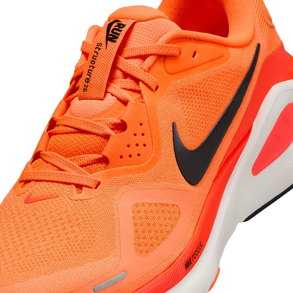 ナイキ（NIKE）（メンズ）ランニングシューズ ジョギングシューズ ストラクチャー 26 オレンジ HJ1102-800 クッション性 耐久性