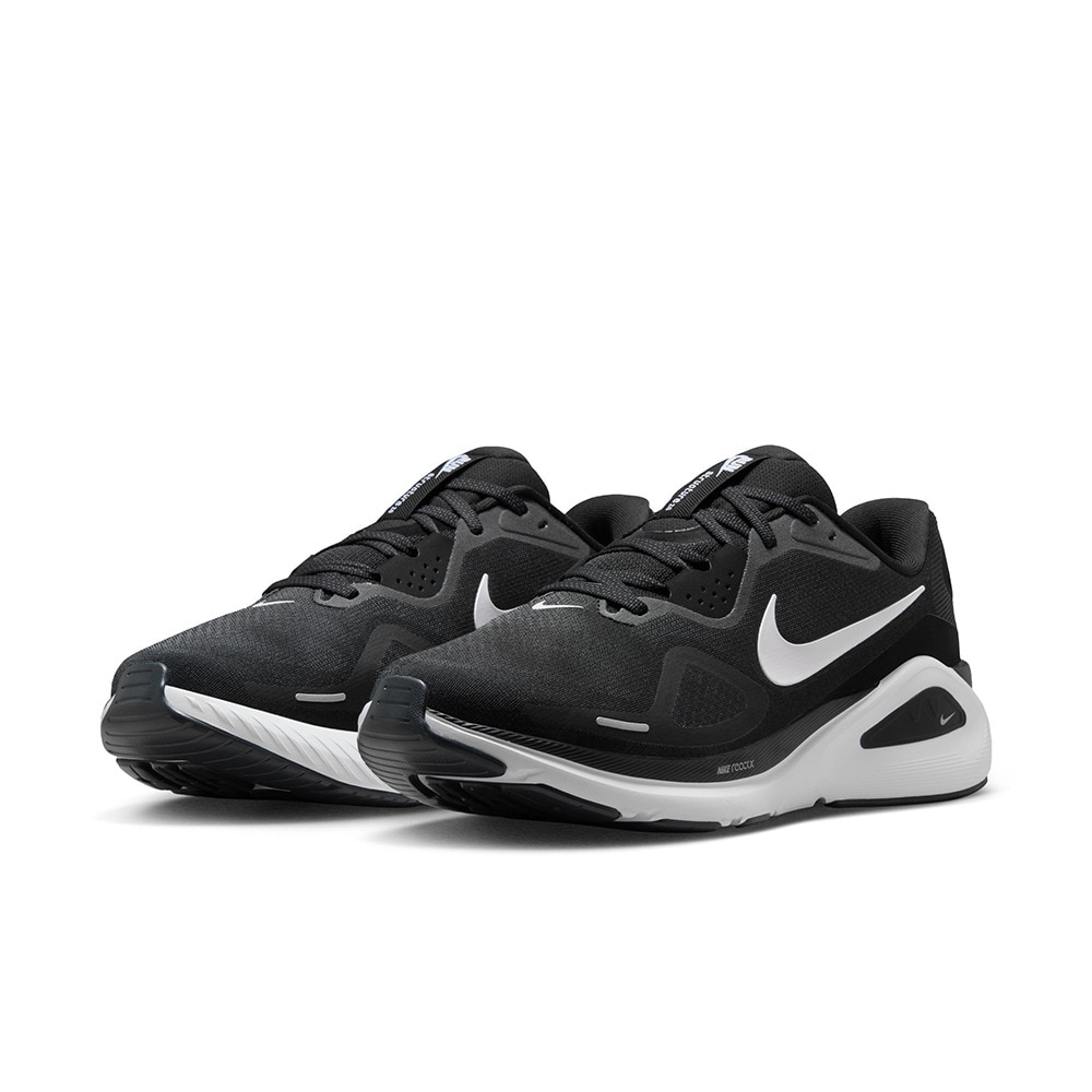 ナイキ（NIKE）（メンズ）ランニングシューズ ジョギングシューズ ストラクチャー 26 エクストラワイド ブラック HQ2588-001 安定性 耐久性