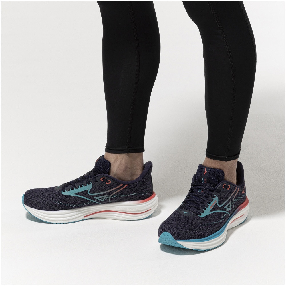 ミズノ（MIZUNO）（メンズ）【先行予約商品】ノベルティ付き! ランニングシューズ ジョギングシューズ ウエーブライダー 29 ネイビー ブルー J1GC250301