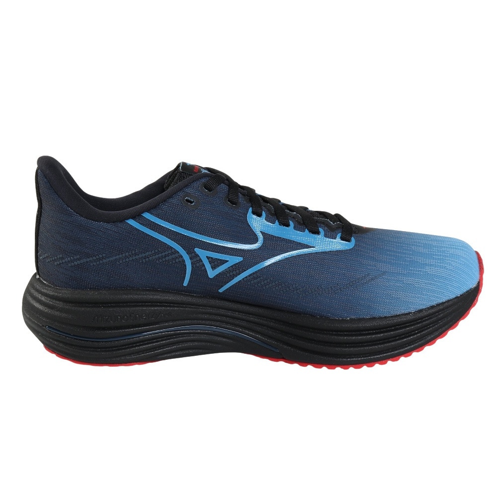 ミズノ（MIZUNO）（メンズ）ランニングシューズ ジョギングシューズ ウエーブ ライダー 29 アムステルダム ブルー ブラック J1GC256201