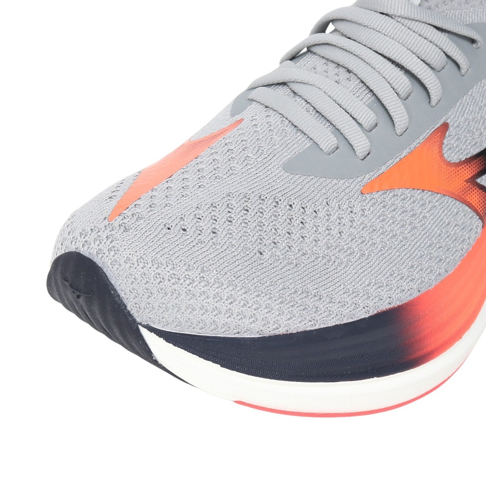 ミズノ（MIZUNO）（メンズ）ランニングシューズ ジョギングシューズ ミズノ ネオ ゼン グレー レッド J1GC258651 スニーカー