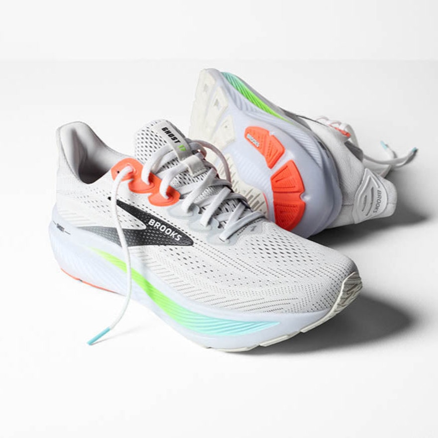 ブルックス（BROOKS）（メンズ）ランニングシューズ ジョギングシューズ ゴースト 17 ホワイト グリーン BRM423 W/GRN スニーカー