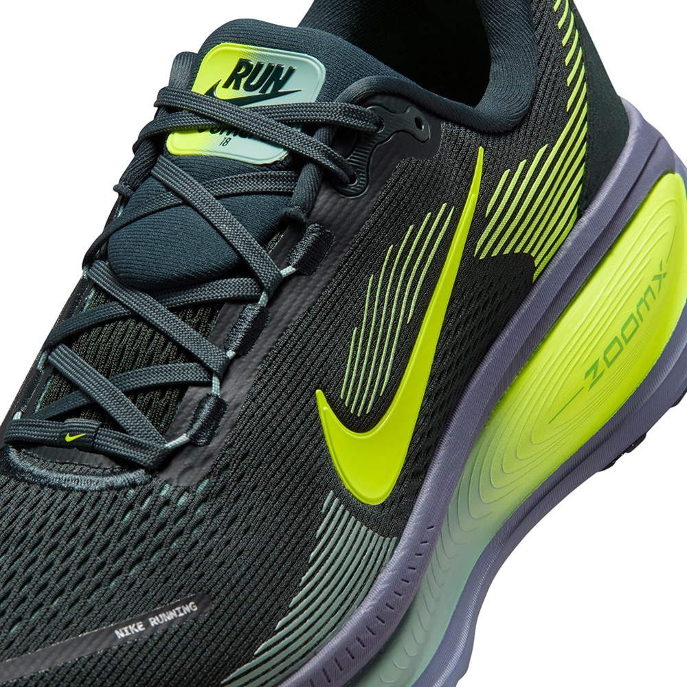 ナイキ（NIKE）（メンズ）ランニングシューズ ジョギングシューズ ズーム ボメロ 18 ブラック グリーン HM6803-301 スニーカー